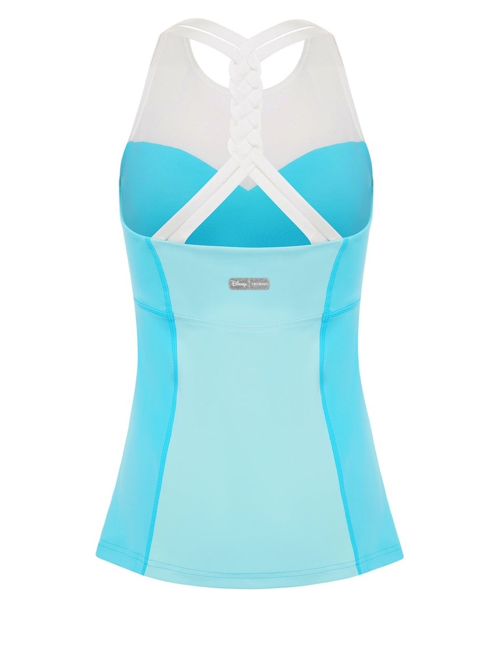 DISNEY inspo FROZEN WOMEN'S ATHLETIC TANK Light Blue and White Flow Tank NWOT XX - Picture 4 of 12
